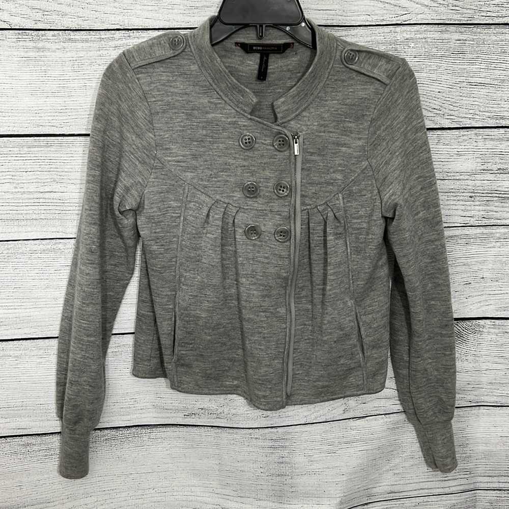 BCBG merino wool sweater jacket